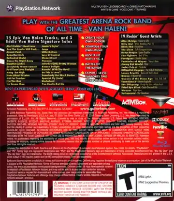 Guitar Hero - Van Halen (USA) (Theme) box cover back